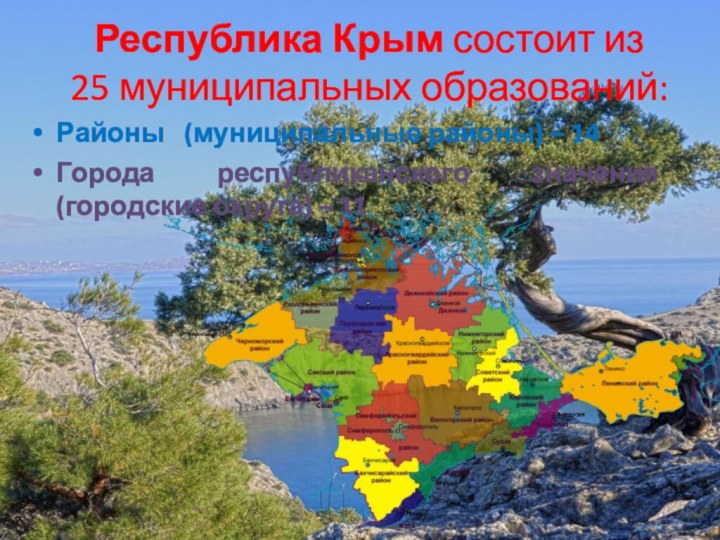 Республика Крым состоит из