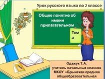 Презентация по русскому языку на тему Общее понятие об имени прилагательном.