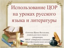 Использование ЦОР на уроках русского языка и литературы