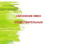 Презентация по русскому языку на тему Склонение имен существительных