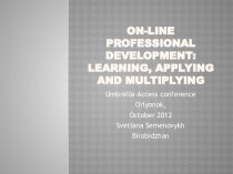 Presentation on possibilities of on-line professional development