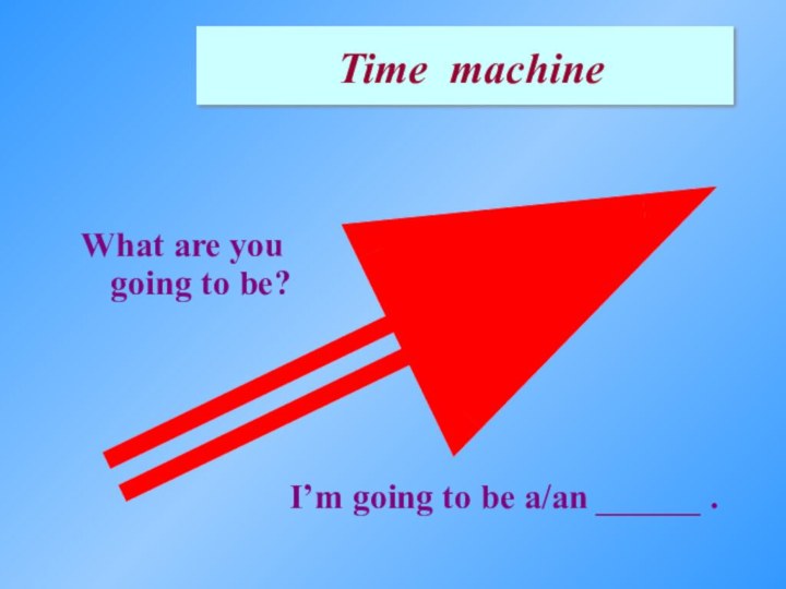 What are you going to be?I’m going to be a/an ______ . Time machine