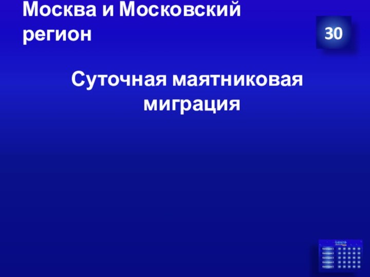 Москва и Московский регион  Суточная маятниковая миграция30