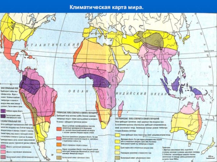 Климатическая карта мира.