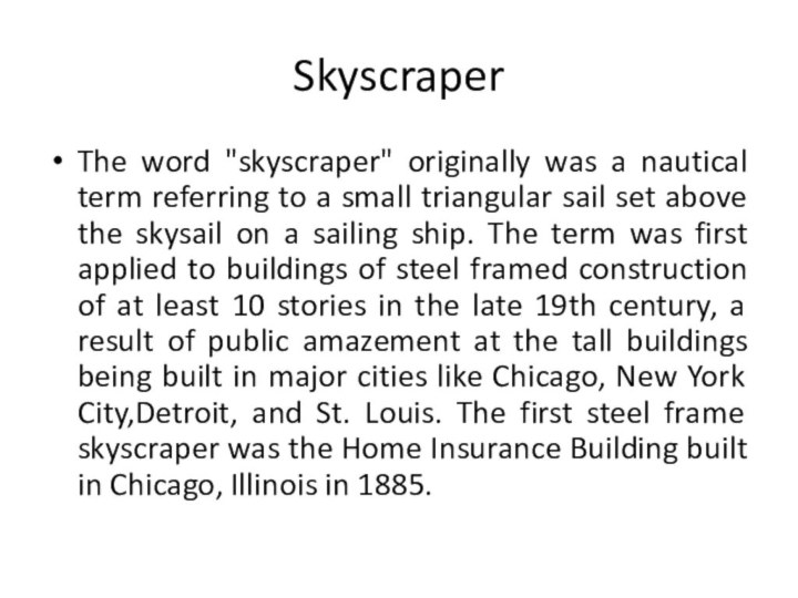 SkyscraperThe word 