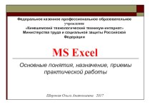 Презентация по информационным технологиям Excel - приемы работы