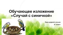 Презентация по русскому языку. Изложение Синичка