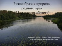 Презентация по окружающему миру  Разнообразие природы родного края (Московская область) (3 класс)