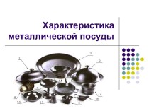 Презентация Характеристика металлической посуды