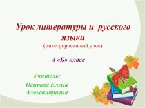 Презентация к уроку литературы и русского языка