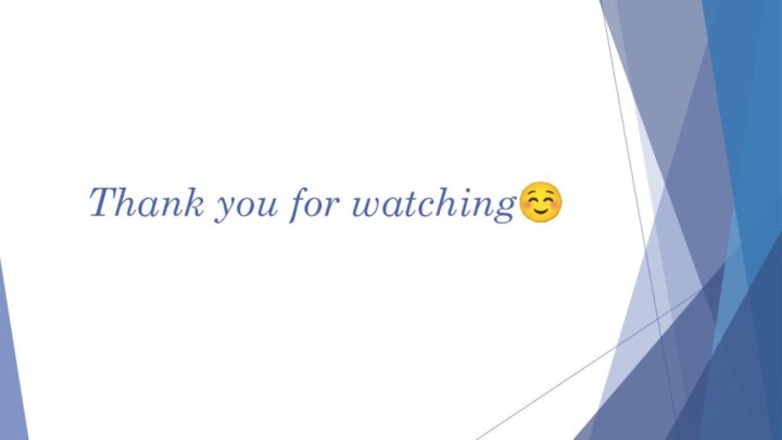Thank you for watching