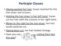 Participle clauses and story writing