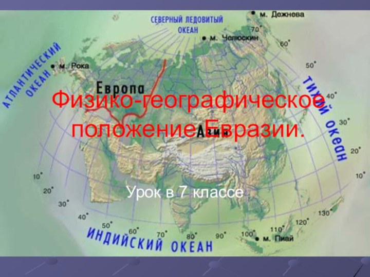 Физико-географическое положение Евразии.Урок в 7 классе