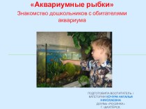Презентация Аквариумные рыбки (знакомство дошкольников с обитателями аквариума