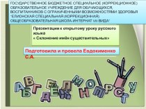 Презентация по русскому языку на тему Три склонения имён существительных(8 класс)