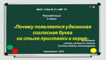 Презентация по русскому языку на тему Почему появляется удвоенная согласная буква на стыке приставки и корня