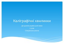 КАЛІГРАФІЧНІ ХВИЛИНКИ до уроків української мови в 5 класі допоміжної школи