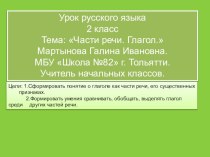 Презентация к уроку русского языка 2 класс по теме Глагол