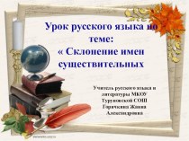 Презентация к уроку русского языка  Склонение имен существительных