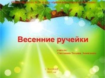 Презентация по русскому языку Весенние ручейки