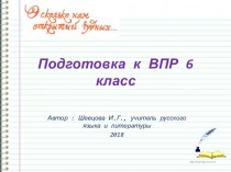 Презентация по русскому языку по теме Подготовка к ВПР( 6 класс)