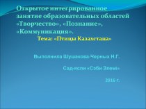 Презентация по лепке в старшей группе на тему: Птицы Казахстана