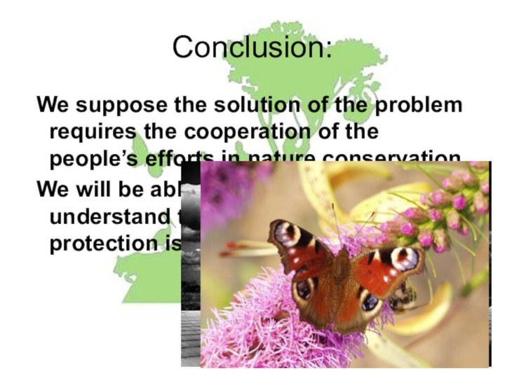 Conclusion: We suppose the solution of the problem requires the cooperation of