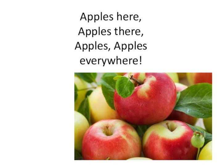 Apples here, Apples there, Apples, Apples  everywhere!