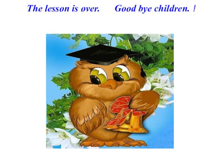 The lesson is over.   Good bye children. !
