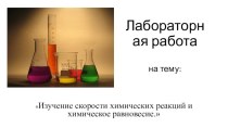 Презентация по дисциплине Химия на тему:Изучение скорости химических реакций и химическое равновесие.