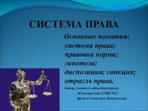 Презентация по праву на тему: Система права.
