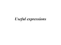 Useful expressions