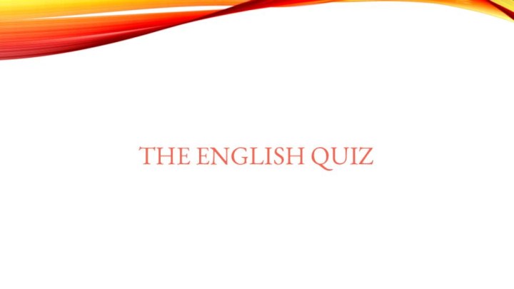 The English Quiz