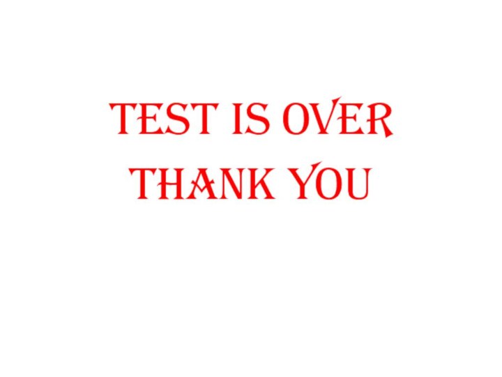 TEST is OVERTHANK YOU