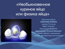 Презентация к защите проекта по физике Физика яйца