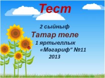 Презентация по татарскому языку .Тест Проверка знаний за I полугодие (2 класс)