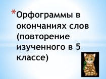 Презентация по русскому языку 6 класс Орфограммы в окончаниях слов