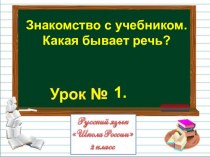 Презентация по русскому языку на тему Знакомство с учебником. Какая бывает речь? (2класс)