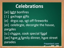 Презентация по английскому языку на тему Celebrations