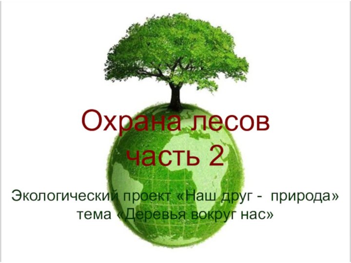Охрана лесов часть 2Экологический проект «Наш друг - природа» тема «Деревья вокруг нас»