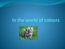Презентация по английскому языку на тему In the world of colours