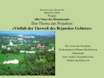 Презентация по немецкому языку на тему Vielfalt der Tierwelt des Brjansker Gebietes