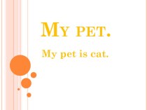 Презентация по английскому языку на тему My pet