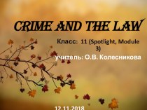 Презентация по английскому языку на тему: Crime and the Law Преступление и наказание.