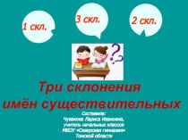 Презентация по русскому языку Три склонения 3 класс