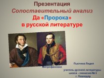 Презентация Сопоставительный анализ Два Пророка в русской литературе