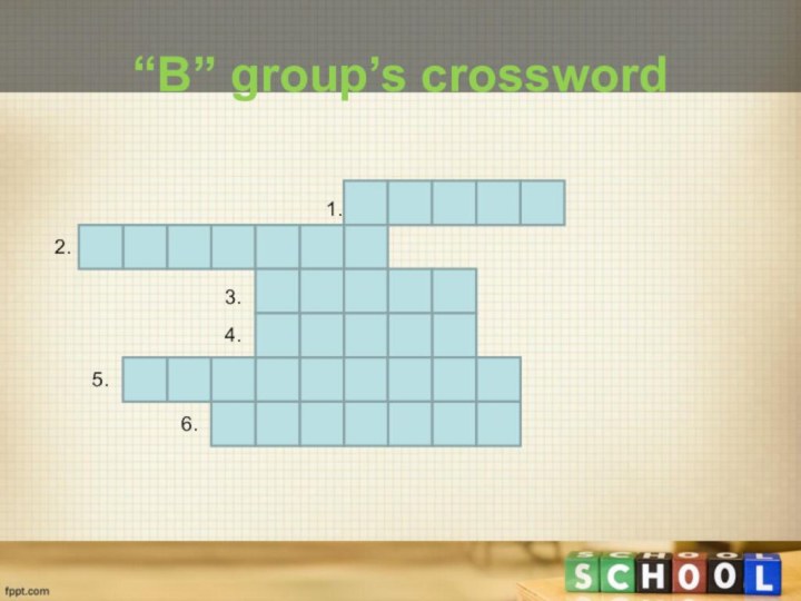“B” group’s crossword 1.2.3.4.5.6.