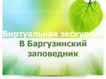 Презентация к экологическому уроку Экскурсия в Баргузинский заповедник