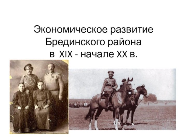 Экономическое развитие Брединского района  в XIX - начале XX в.