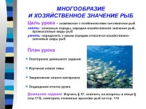 Презентация по биологии на тему: Многообразие и хозяйственное значение рыб
